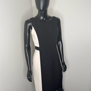 Saks Fifth Avenue Black and White Mini Dress